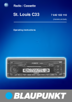 Blaupunkt St-Louis-C-33 - Owners Manual